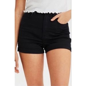 AEO Super Stretch Twill Black Midi Shorts size 16